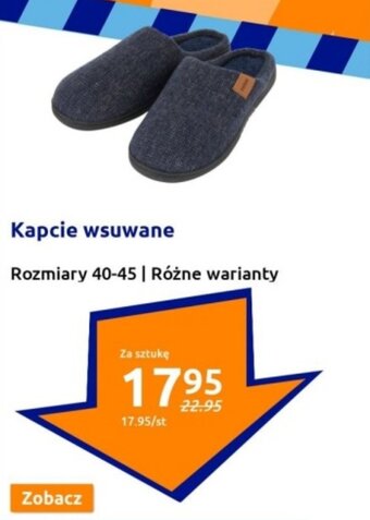 Action Kapcie wsuwane Rozmiary 40-45 oferta