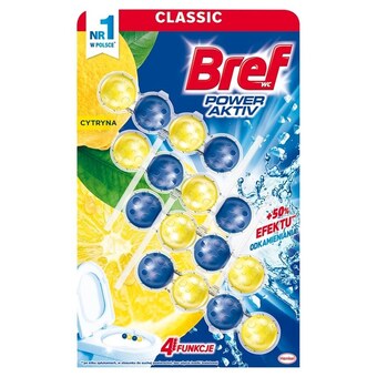 Biedronka Bref wc power aktiv zawieszka myjąco-zapachowa do muszli wc cytryna 4 x 50 g oferta