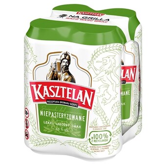 Euro Sklep Kasztelan piwo jasne niepasteryzowane 4 x 500 ml oferta
