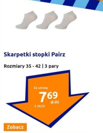 Action Skarpetki stopki Pairz Rozmiary 35 - 42 | 3 pary oferta