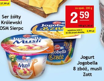 Gram Market Jogurt Jogobella 8 zbóż, musli Zott 200 g oferta