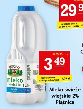 Gram Market Mleko świeże wiejskie 2% Piątnica 1 l oferta