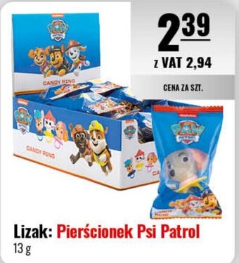 Lizak: Pierścionek Psi Patrol 13 g
