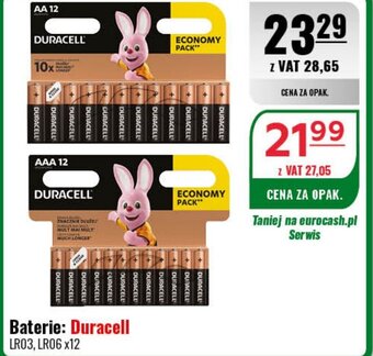 Eurocash Baterie: Duracell 12 szt. oferta