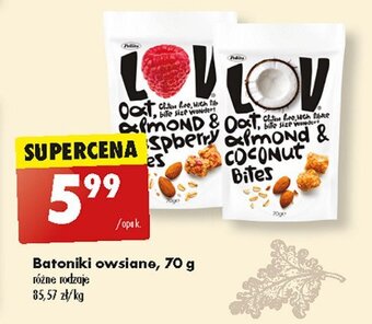 Biedronka Batoniki owsiane z migdałami i malinami oferta