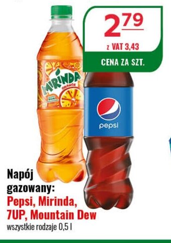 Eurocash Napój gazowany Pepsi Mirinda 7UP Mountain Dew 0,5l oferta