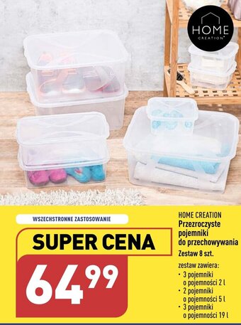 ALDI HOME CREATION Przezroczyste pojemniki do przechowywania 8szt. oferta