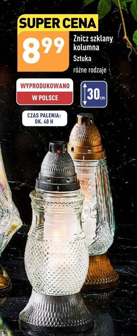 ALDI Znicz szklany kolumna oferta