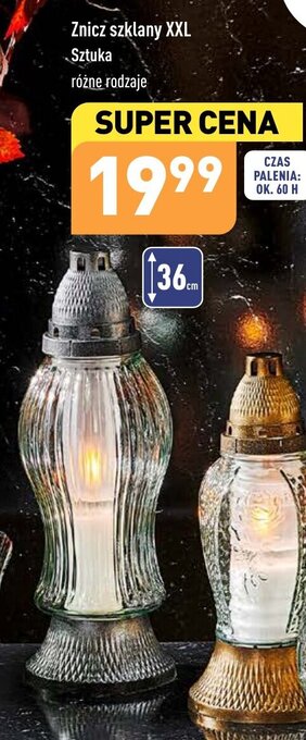 ALDI Znicz szklany XXL oferta