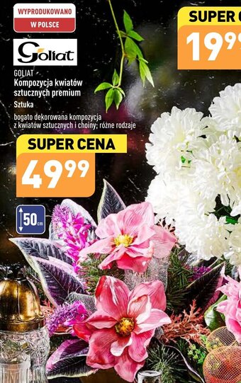 ALDI GOLIAT Kompozycja kwiatów sztucznych premium oferta