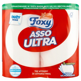 E.Leclerc Foxy asso ultra ręcznik kuchenny 2 rolki oferta