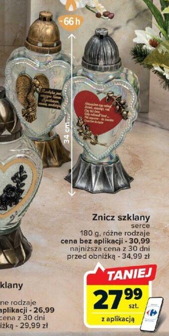Carrefour Znicz szklany 66 h oferta
