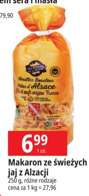 E.Leclerc Makaron ze świeżych jaj z Alzacji 250g oferta