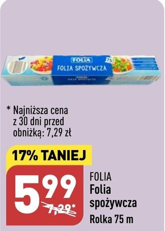 ALDI FOLIA Folia spożywcza Rolka 75 m oferta