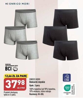 ALDI ENRICO MORI Bokserki męskie opak. 3 pary rozm. M-XXL oferta