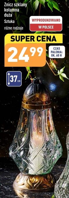 ALDI Znicz szklany kolumna duża oferta