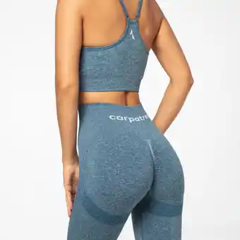 Decathlon Legginsy bezszwowe niebieski melanż carpatree allure oferta