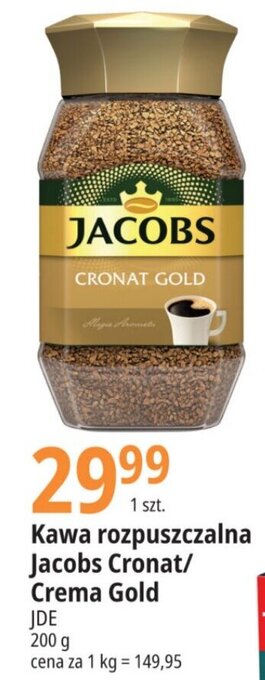 E.Leclerc Kawa rozpuszczalna Jacobs Cronat/ Crema Gold JDE 200g oferta