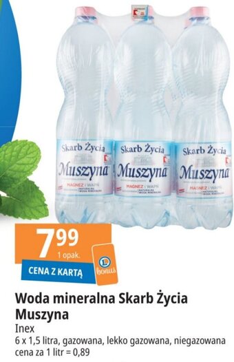 E.Leclerc Woda mineralna Skarb Życia Muszyna Inex 6x1,5l oferta