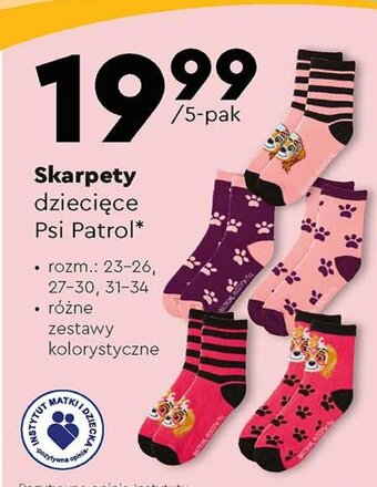 Biedronka Skarpety dziecięce Psi Patrol 5-pak oferta