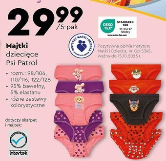Biedronka Majtki dziecięce Psi Patrol 5-pak oferta