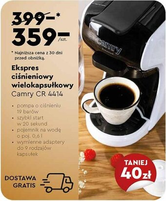 Biedronka Ekspres ciśnieniowy wielokapsułkowy Camry oferta