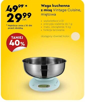 Biedronka Waga kuchenna z misą Vintage Cuisine oferta