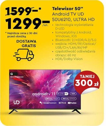 Biedronka Telewizor 50" Android TV UD oferta