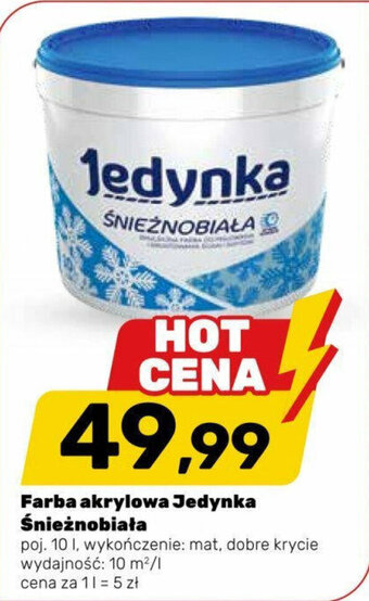 Bricomarche Farba akrylowa Jedynka Śnieżnobiała 10 l oferta