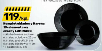 Bricomarche Komplet obiadowy Harena 19-elementowy czarny LUMINARC oferta