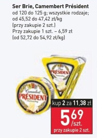 Stokrotka Ser Brie, Camembert Président 120-125 g oferta