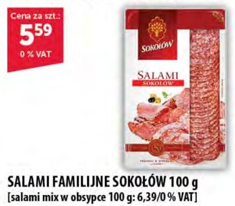 Eurocash SALAMI FAMILIJNE SOKOŁÓW 100 g oferta