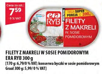 FILETY Z MAKRELI W SOSIE POMIDOROWYM ERA RYB 300 g
