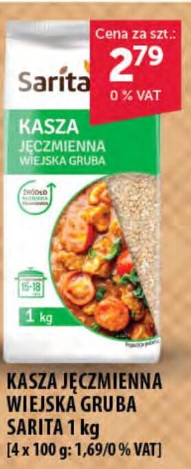 KASZA JĘCZMIENNA WIEJSKA GRUBA SARITA 1 kg