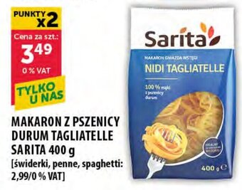 Eurocash MAKARON Z PSZENICY DURUM TAGLIATELLE SARITA 400 g oferta