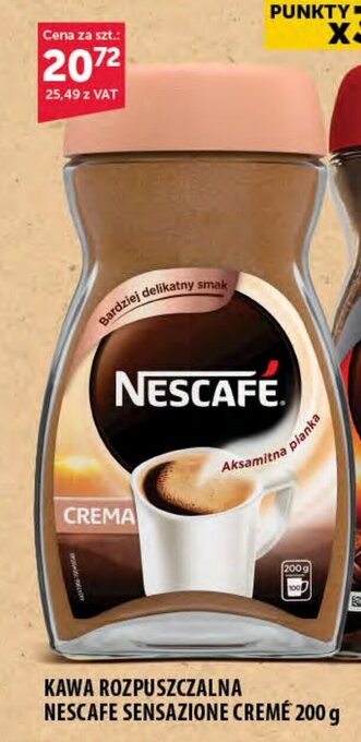 Eurocash KAWA ROZPUSZCZALNA NESCAFE SENSAZIONE CREME 200 g oferta