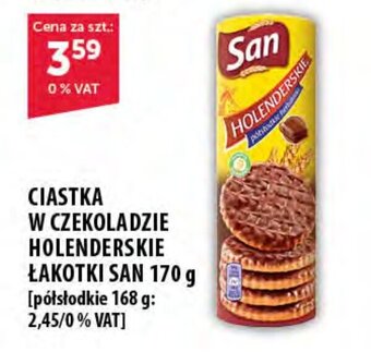 Eurocash CIASTKA W CZEKOLADZIE HOLENDERSKIE ŁAKOTKI SAN 170 g oferta