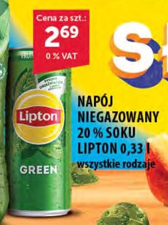 Eurocash NAPÓJ NIEGAZOWANY 20% SOKU LIPTON 0,33 l oferta