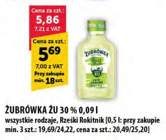 Eurocash ŻUBRÓWKA ŻU 30 % 0,09 l oferta