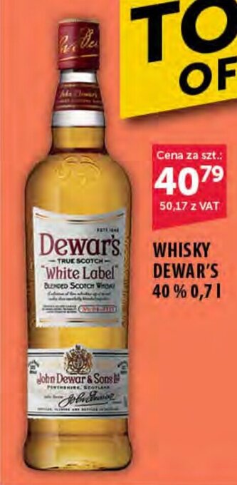 Eurocash WHISKY DEWAR'S 40% 0,7 l oferta