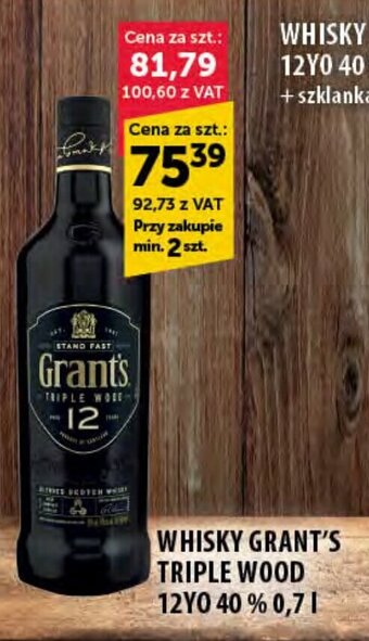 Eurocash WHISKY GRANT'S TRIPLE WOOD 12YO 4-% 0,7 l oferta
