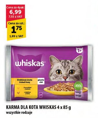 Eurocash KARMA DLA KOTA WHISKAS 4 x 85 g oferta