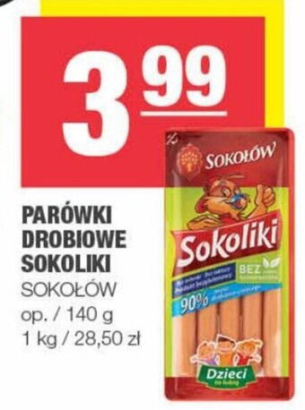 Spar PARÓWKI DROBIOWE SOKOLIKI SOKOŁÓW 140 g oferta