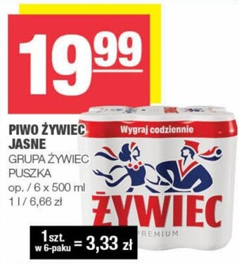 Spar PIWO ŻYWIEC JASNE GRUPA ŻYWIEC 6x500ml oferta