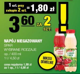 Spar NAPÓJ NIEGAZOWANY SPAR 400ml oferta