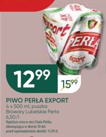 Chata Polska PIWO PERŁA EXPORT 4 x 500 ml oferta