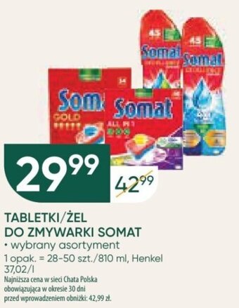 Chata Polska TABLETKI/ŻEL DO ZMYWARKI SOMAT 28-50 szt./810 ml oferta