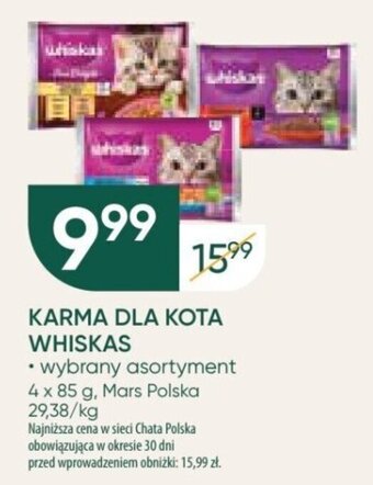 Chata Polska KARMA DLA KOTA WHISKAS 4 x 85 g oferta