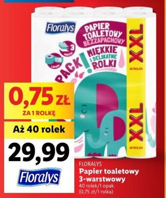 Lidl FLORALYS Papier toaletowy 3-warstwowy 40 rol. oferta