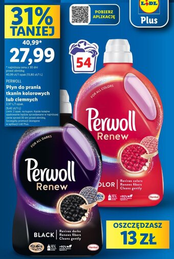 Lidl PERWOLL Płyn do prania tkanin kolorowych lub ciemnych 2,97 l oferta